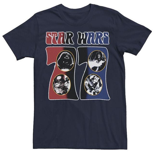 Mens Star Wars Groovy Retro 77 Villainous Waves Tee Blue Product Image