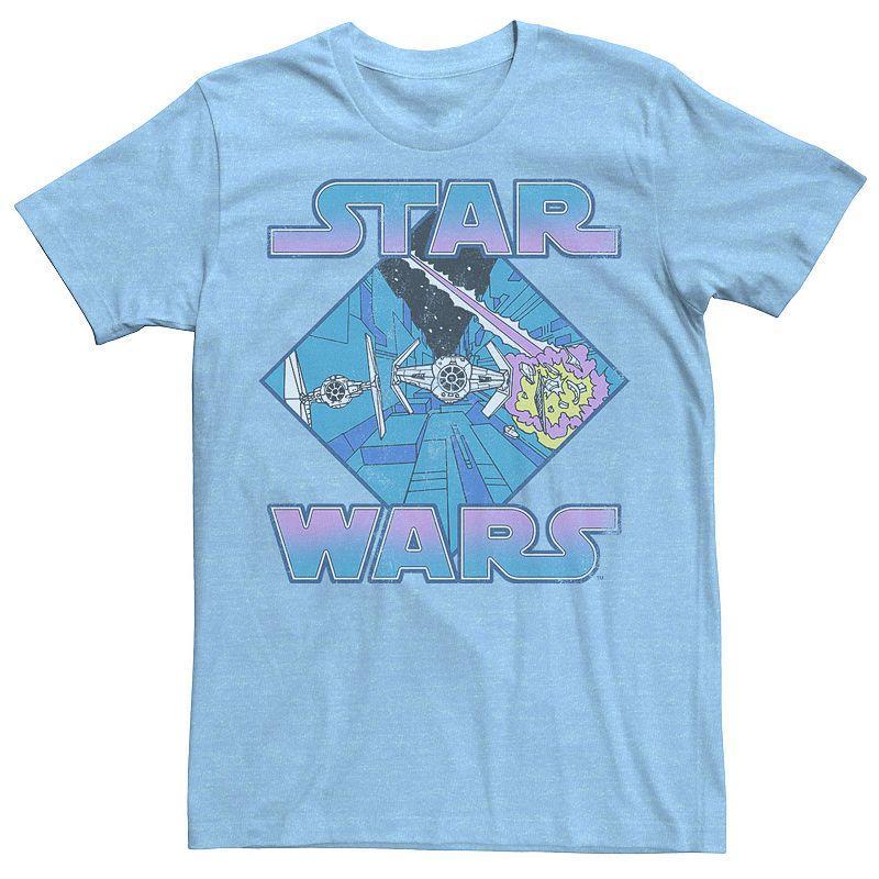 Mens Star Wars Retro Color Death Star Chase Graphic Tee Athletic Grey Product Image