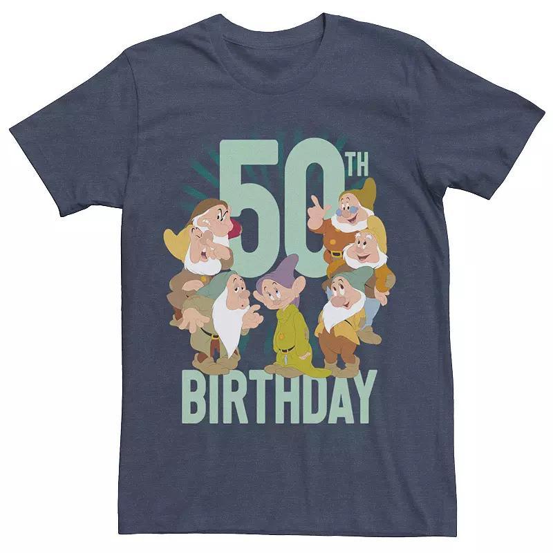 Mens Disney Snow White Dwarfs Group Shot 50th Birthday Tee Blue Product Image