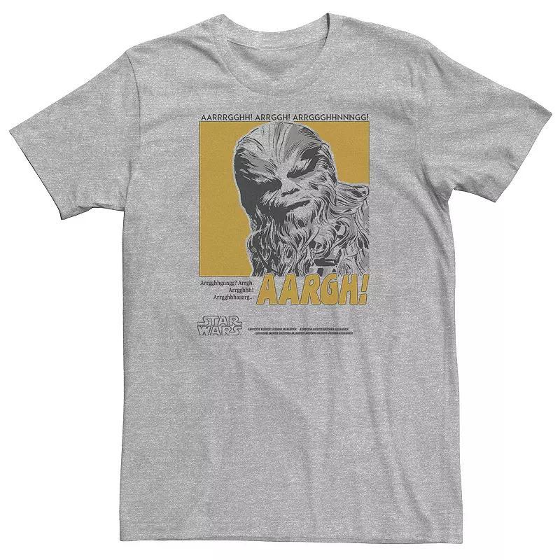 Big & Tall Star Wars Wookie Aargh Poster Tee, Mens Athletic Grey Product Image