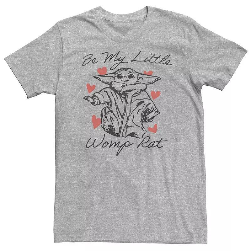 Big & Tall Star Wars: The Mandalorian The Child Valentines Day Be My Little Womp Rat Tee, Mens Athletic Grey Product Image