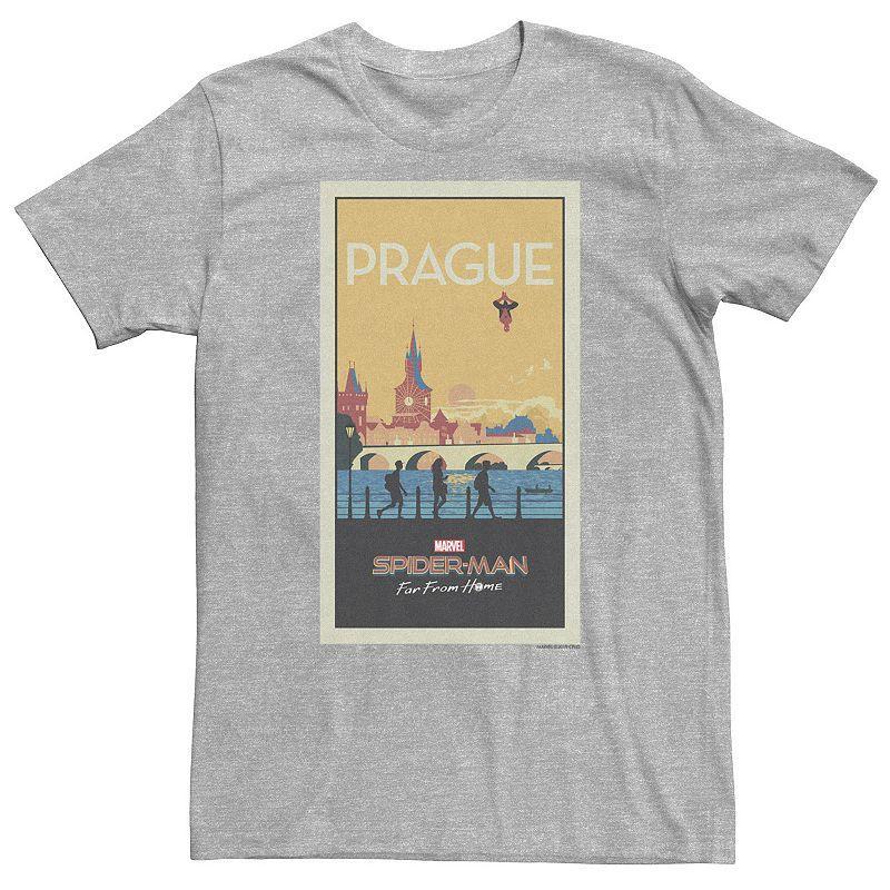 Big & Tall Marvel Spider-Man Far From Home Prague Movie Poster Tee, Mens Athletic Grey Product Image