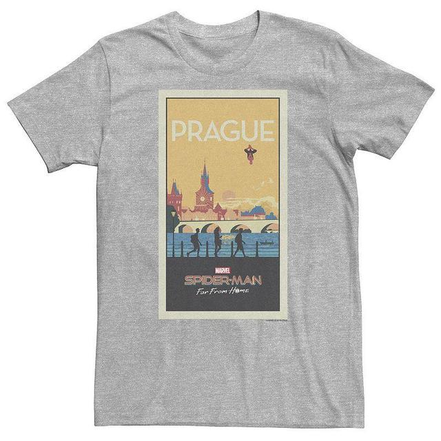 Big & Tall Marvel Spider-Man Far From Home Prague Movie Poster Tee, Mens, Size: XL Tall, Med Grey Product Image