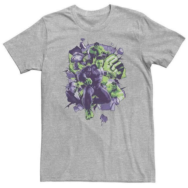 Big & Tall Marvel Avengers: Endgame The Hulk Mashup Tee, Mens Athletic Grey Product Image