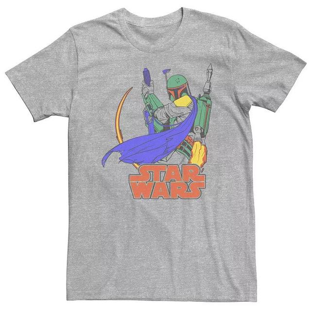 Big & Tall Star Wars Boba Fett Pop Color Jet Pack Logo Tee, Mens Athletic Grey Product Image