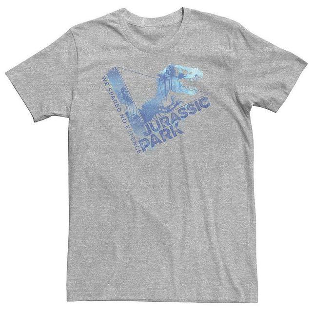 Big & Tall Jurassic Park We Spared No Expense Blue Mist Tee, Mens Athletic Grey Product Image