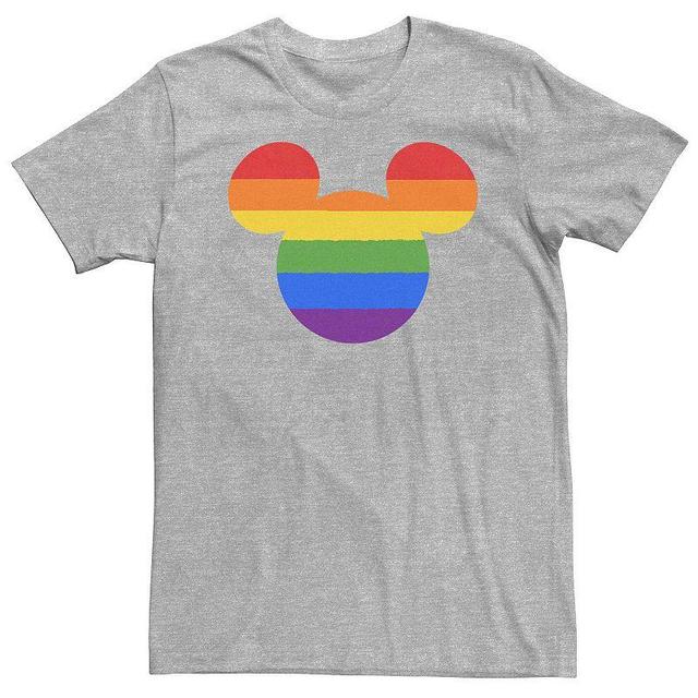 Big & Tall Disney Mickey & Friends Pride Mickey Rainbow Fill Tee, Mens Athletic Grey Product Image