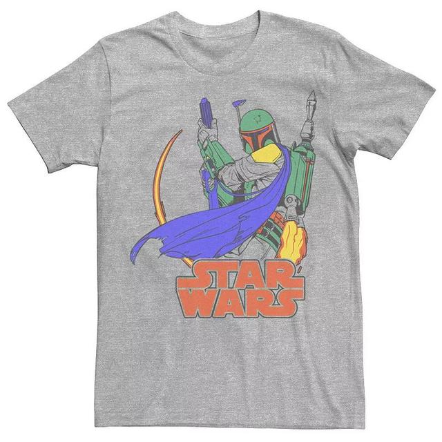 Mens Star Wars Boba Fett Pop Color Jet Pack Star Wars Logo Tee Athletic Grey Product Image