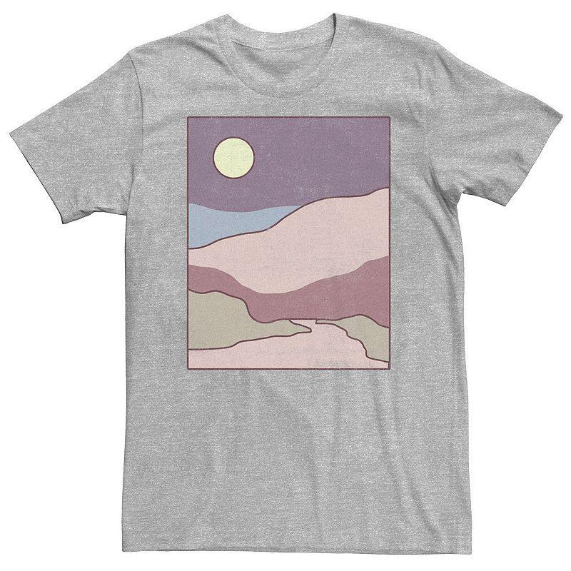 Big & Tall Minimal Landscape Graphic Tee, Mens Athletic Grey Product Image