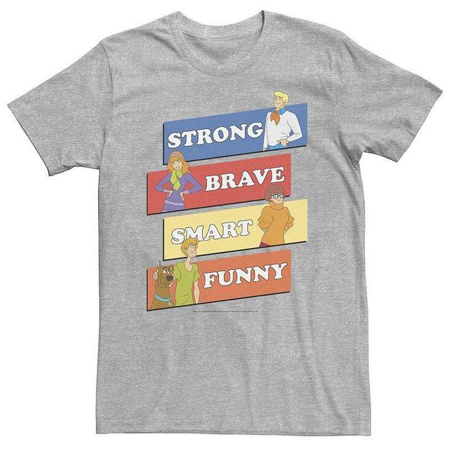 Big & Tall Scooby-Doo Group Strong Brave Smart Funny Text Block Poster Tee, Mens Athletic Grey Product Image