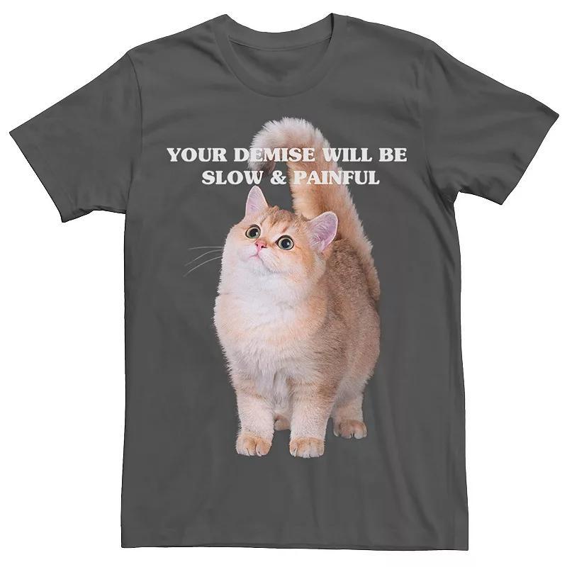 Mens Demise Cat Animal Sarcasm Text Tee Grey Product Image