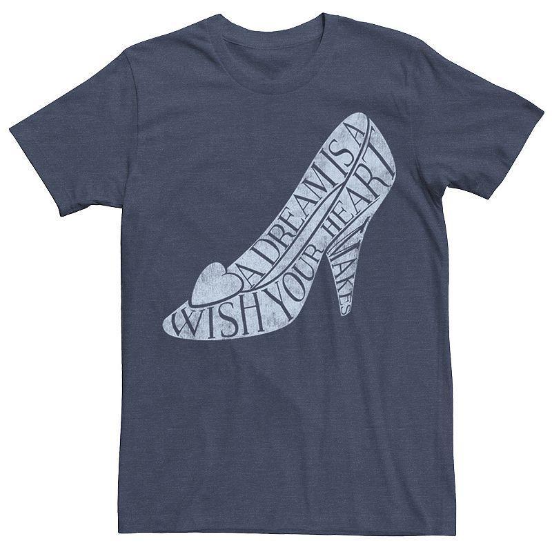 Disneys Cinderella Glass Slipper Quote Fill Mens Tee Navy Grey Product Image