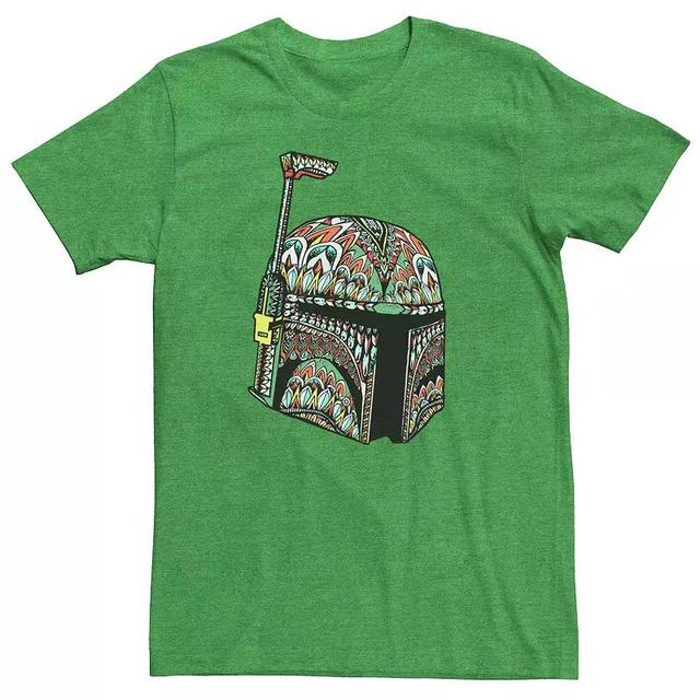 Mens Star Wars Boba Fett Colorful Pattern Fill Tee Red Grey Product Image