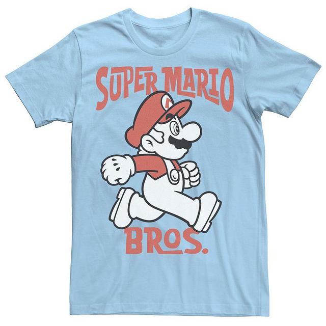 Mens Nintendo Super Mario Bros. Retro Portrait Tee Light Blue Product Image