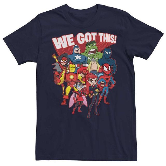 Mens Marvel Avengers Cartoon Style We Got This Tee Blue Product Image