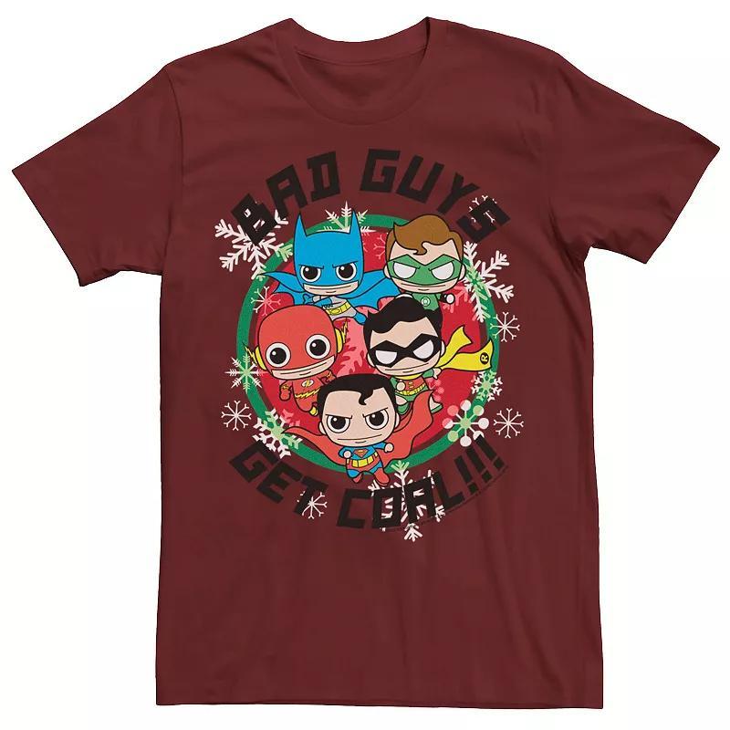 Mens DC Comics Justice League Bad Guys Get Coal Christmas Tee Product Image