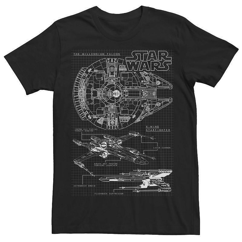 Mens Star Wars Rebel Schematic Grid Tee Product Image