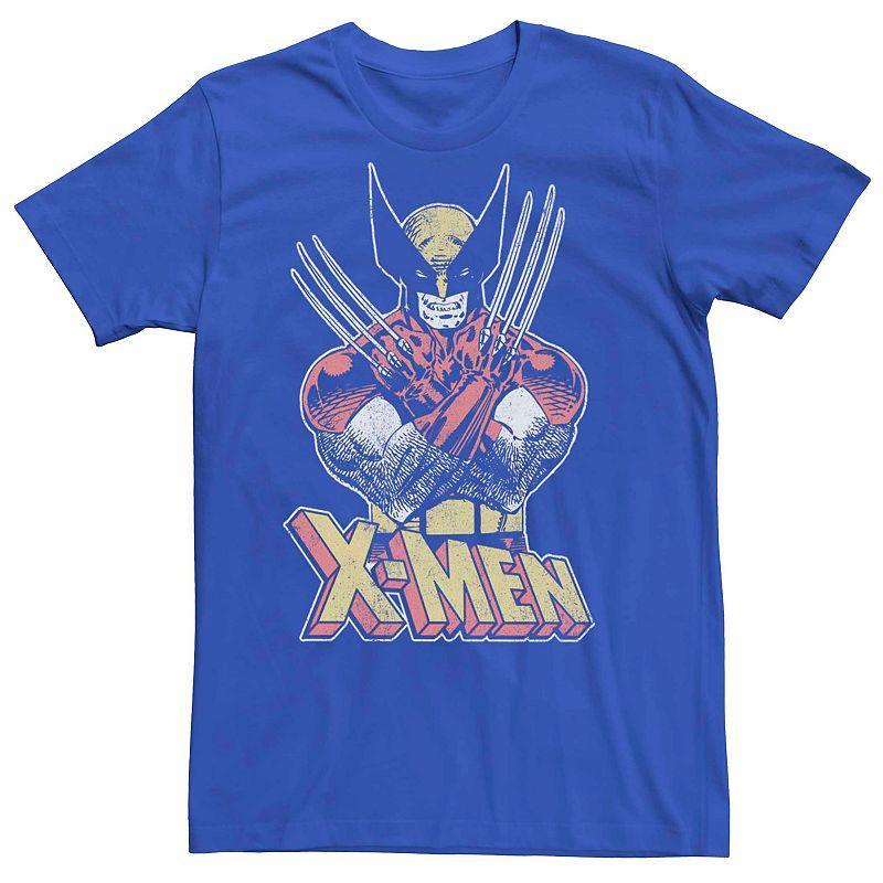 Mens Marvel X-Men Wolverine Vintage Portrait Tee Dark Blue Product Image