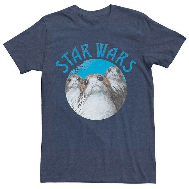 Mens Star Wars Porgs Tee Navy Grey Product Image