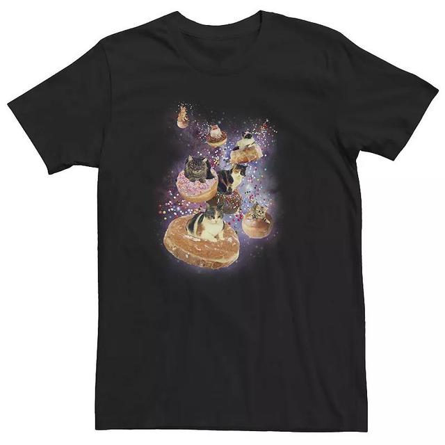 Big & Tall Cats In Sprinkle Donut Space Funny Tee, Mens Product Image