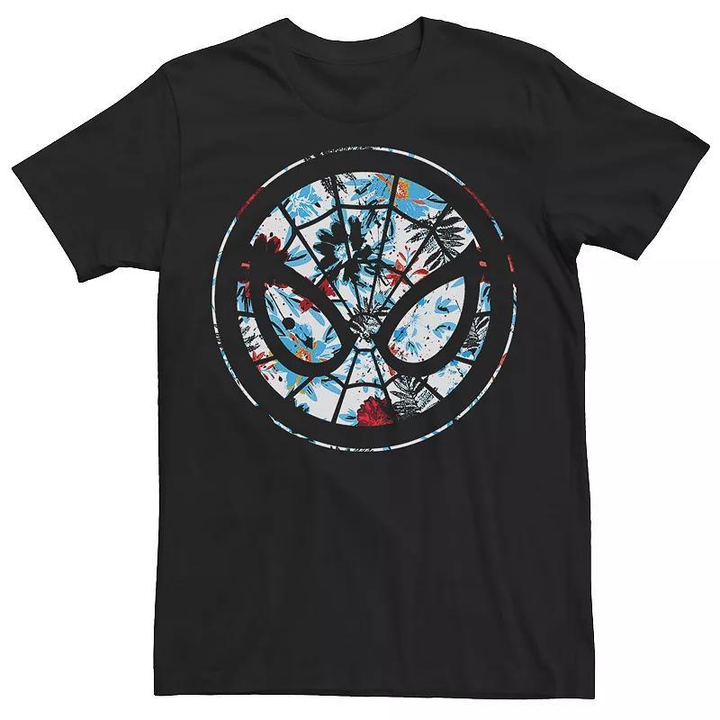 Mens Marvel Spider Man Symbol Tropical Graphic Tee Product Image