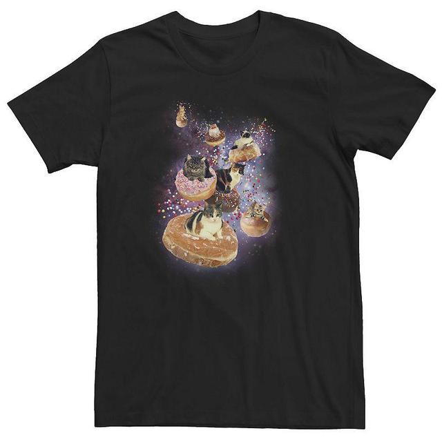 Big & Tall Cats In Sprinkle Donut Space Funny Tee, Mens Product Image