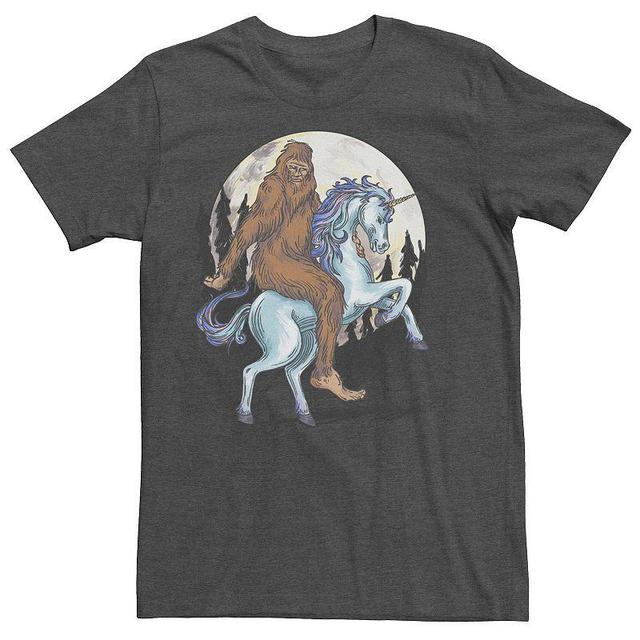 Mens Big Foot On A Unicorn Drawing Tee Grey Heather Product Image