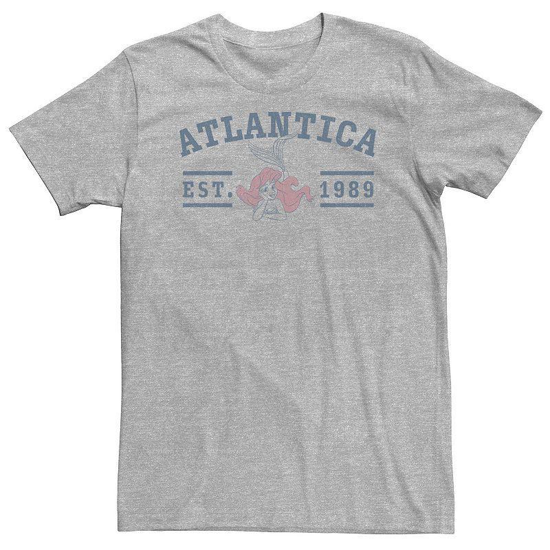 Big & Tall Disney The Little Mermaid Atlantica Est. 1989 Collegiate Tee, Mens Athletic Grey Product Image