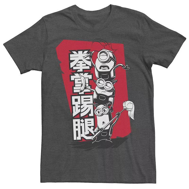 Mens Minions 2 Kanji Style Poster Tee Grey Heather Product Image