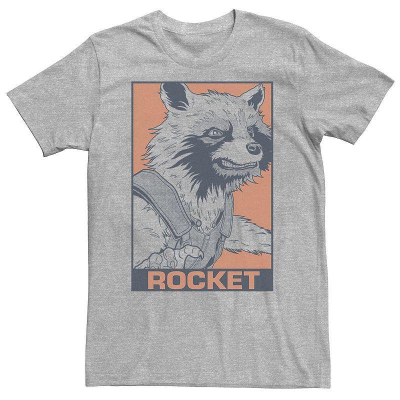 Big & Tall Marvel Avengers Endgame Rocket Pop Art Tee, Mens Athletic Grey Product Image