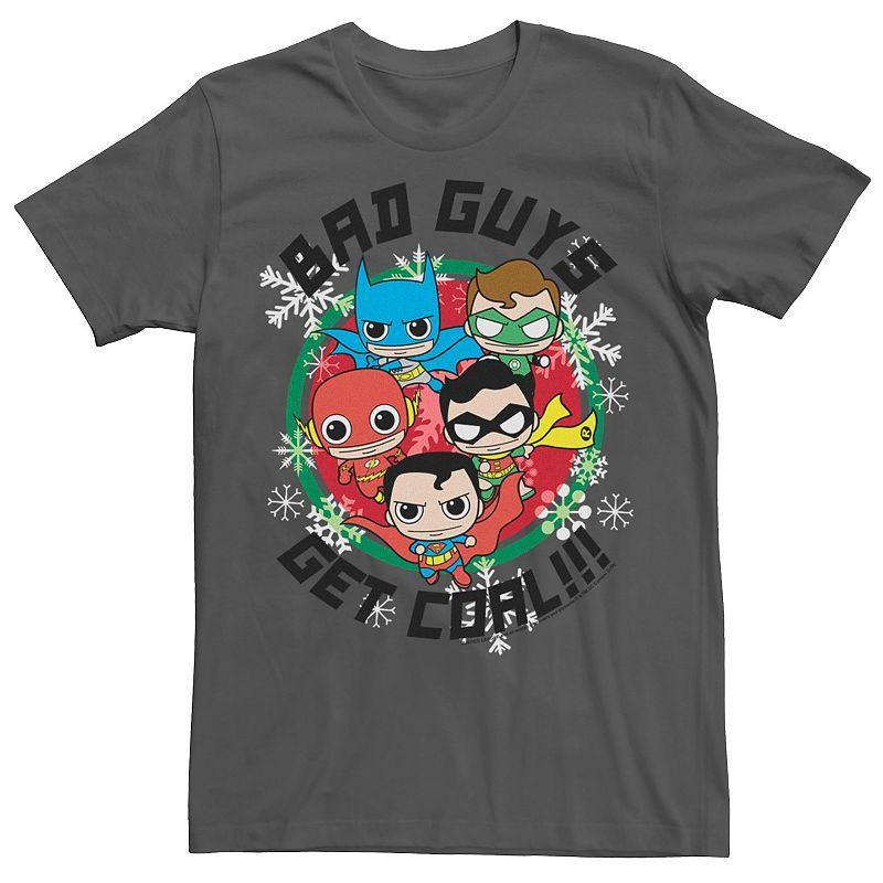 Mens DC Comics Justice League Bad Guys Get Coal Christmas Tee Product Image