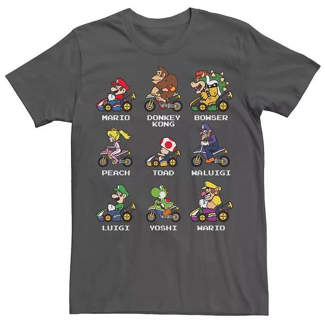 Mens Nintendo Mario Kart Racers Side View Names Tee Light Blue Product Image