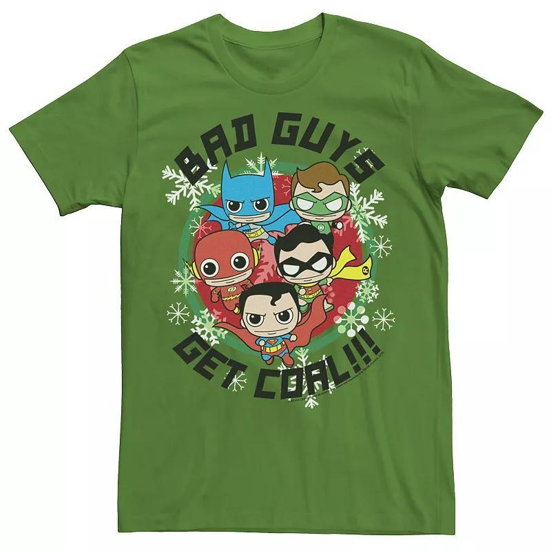 Mens DC Comics Justice League Bad Guys Get Coal Christmas Tee Product Image