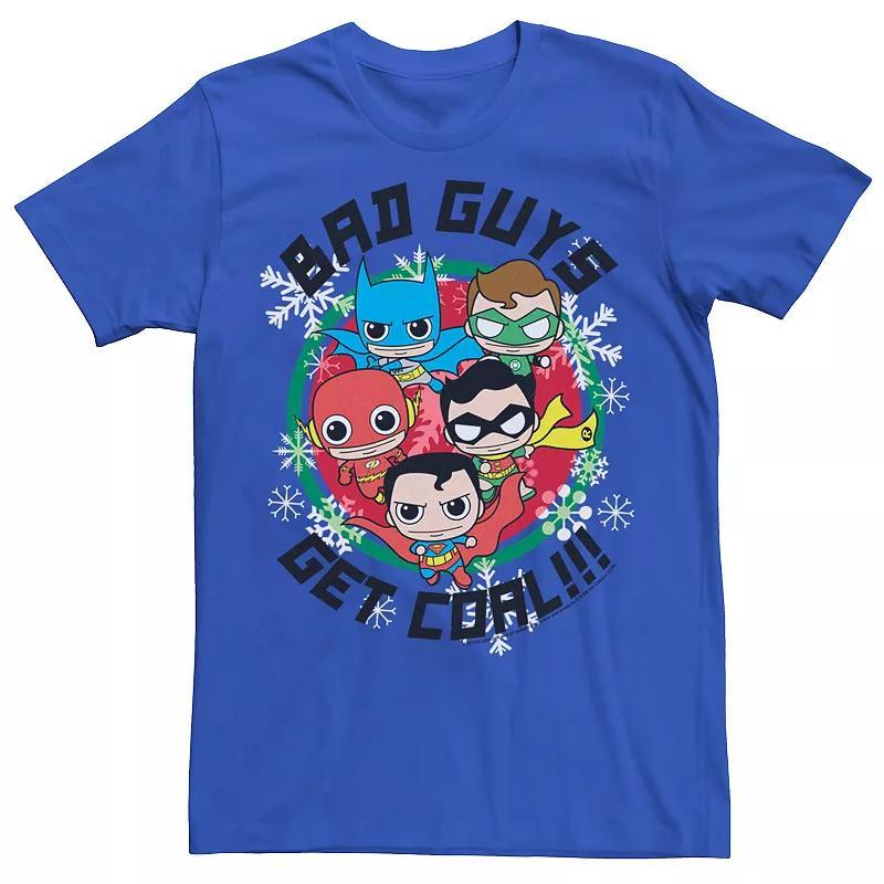 Mens DC Comics Justice League Bad Guys Get Coal Christmas Tee Product Image