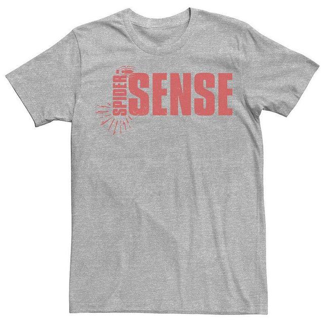 Mens Marvel Spider-Man Spider-Sense Text Tee Athletic Grey Product Image