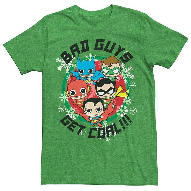 Mens DC Comics Justice League Bad Guys Get Coal Christmas Tee Grey Product Image