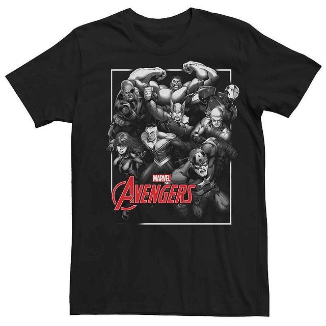 Mens Marvel Avengers Assembled And White Poster Tee Product Image