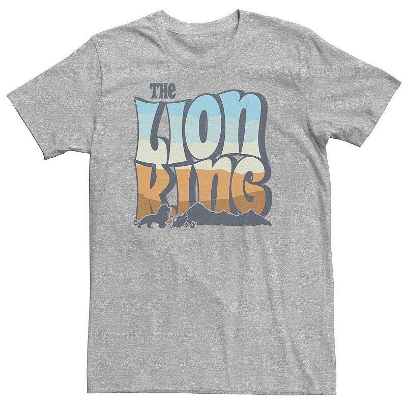 Big & Tall Disney The Lion King Color Grade Retro Logo Tee, Mens Athletic Grey Product Image