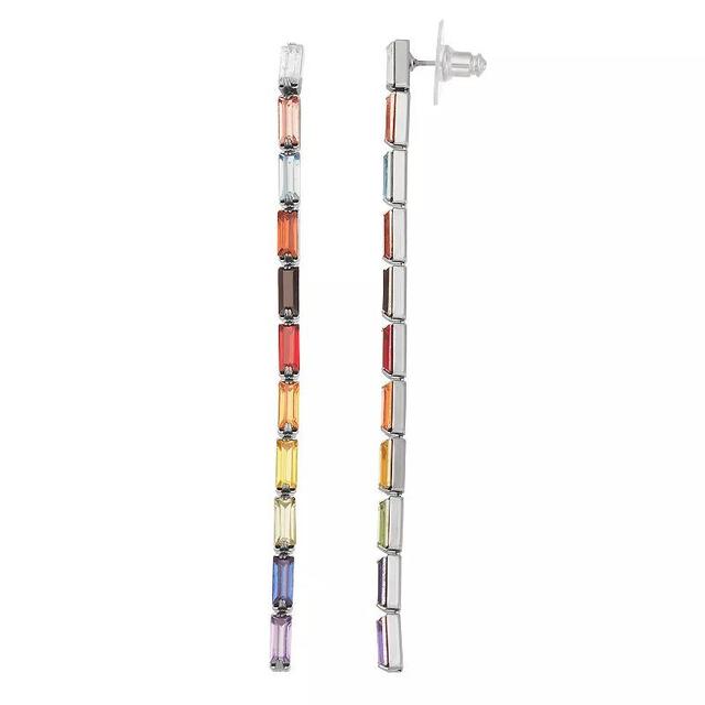 Simply Vera Vera Wang Silver Tone Rainbow Bar Linear Drop Earrings, Womens, Multi Product Image