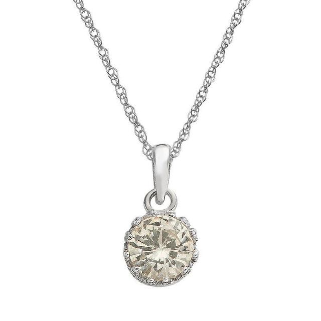 Designs by Gioelli Sterling Silver Lab-Created White Sapphire Pendant, Womens Product Image