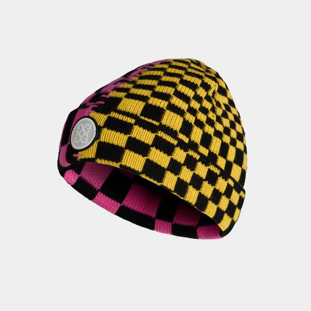 LTD RELEASE DISTORTED CHECK MERINO WOOL BEANIE Product Image