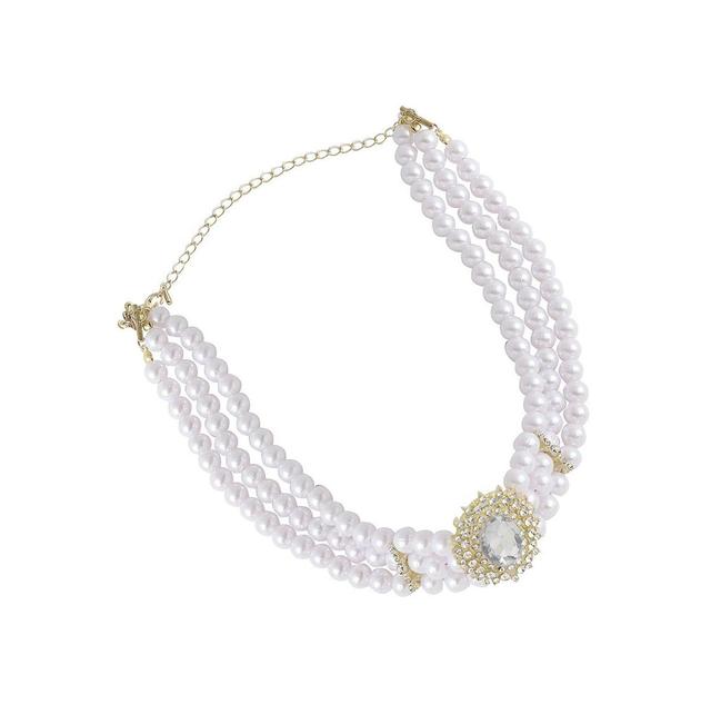 Sohi Womens White Pearl Cluster Necklace Product Image