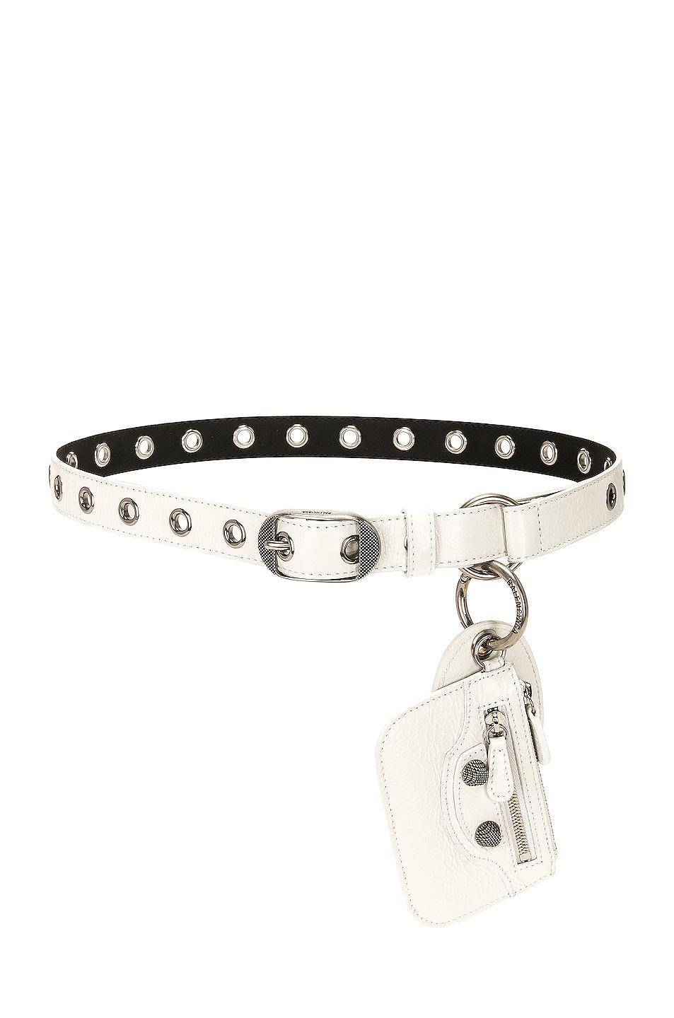 Balenciaga Le Cagole Charm Belt in White Product Image