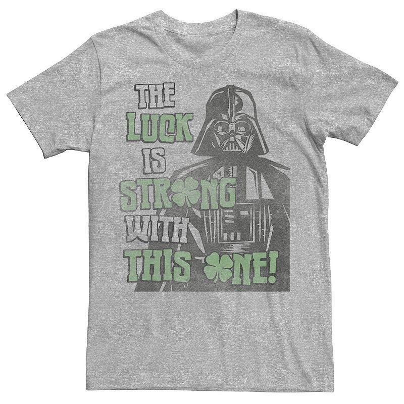 Mens Star Wars Vader Good Luck Tee Athletic Grey Product Image