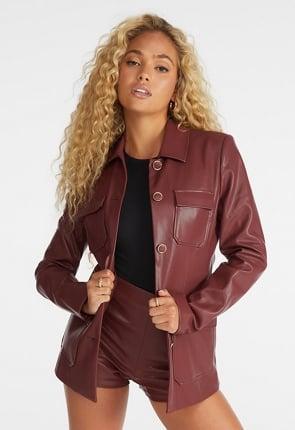 Faux Leather Utility Jacket product image