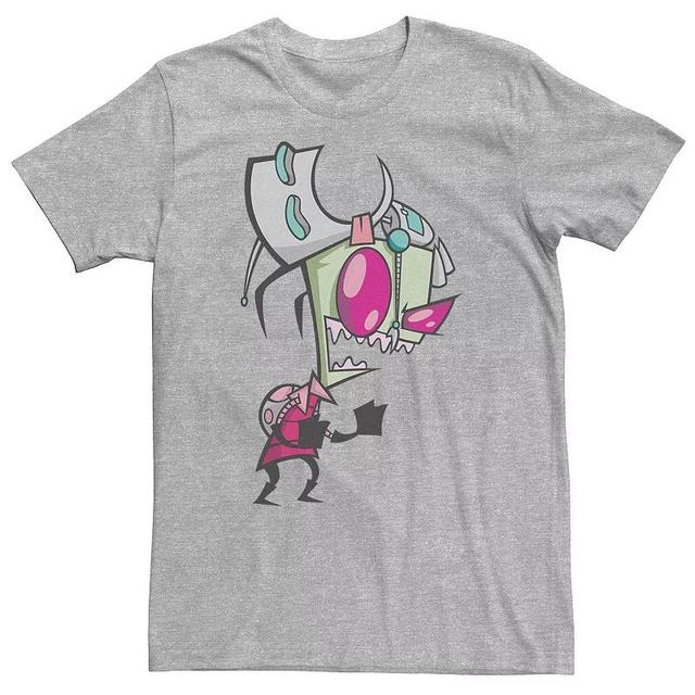 Big & Tall Nickelodeon Invader Zim Menacing Laugh Tired Gir Portrait Tee, Mens Athletic Grey Product Image