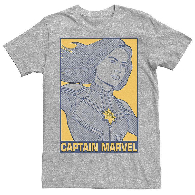 Mens Avengers Endgame Captain Marvel Poster Tee Athletic Grey Product Image