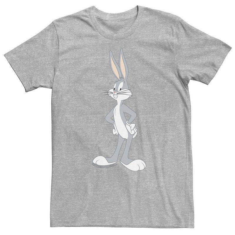 Big & Tall Looney Tunes Bugs Bunny Stance Portrait Tee, Mens Athletic Grey Product Image