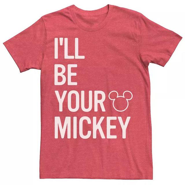 Disneys Mickey Mouse Ill Be Your Mickey Word Stack Logo Mens Tee Red Grey Product Image