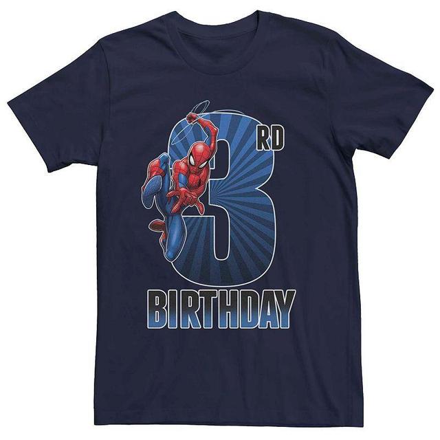 Mens Marvels Spider-Man 3rd Birthday Tee Blue Product Image